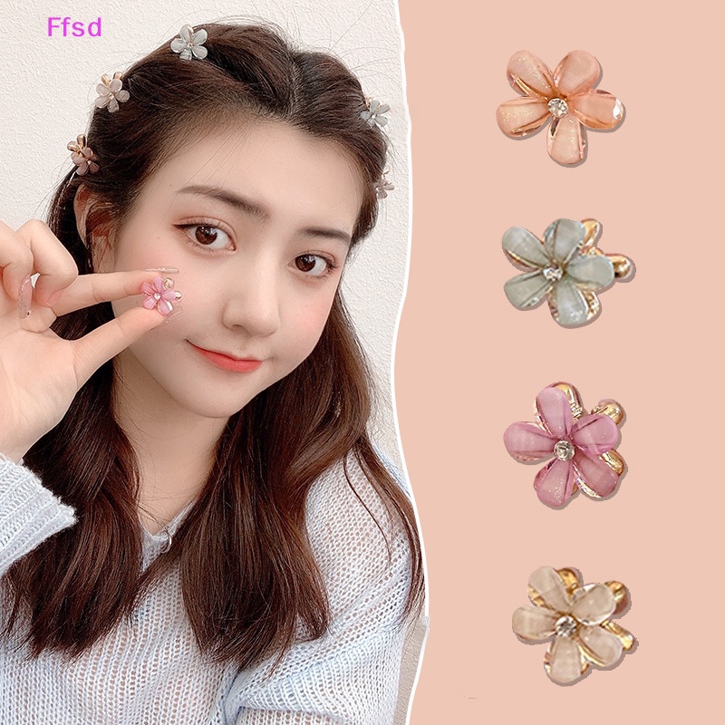 {Ffsd} Hàng Mới Set 5 Kẹp Tóc Càng Cua Mini Hình Hoa Pha Lê Thời Trang Cá Tính * Bán Chạy