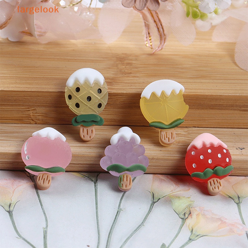 Bộ 5 Miếng Dán Trang Trí Điện Thoại / Tủ Lạnh Hình Que Kem Dạ Quang Mini Bằng Nhựa Resin DIY