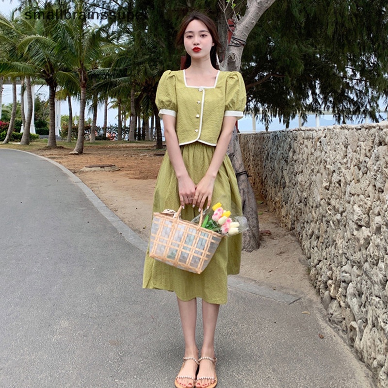 Bộ Áo Ngắn Tay + Chân Váy Lửng 2 Món Thời Trang Mùa Hè 2023 Cho Nữ