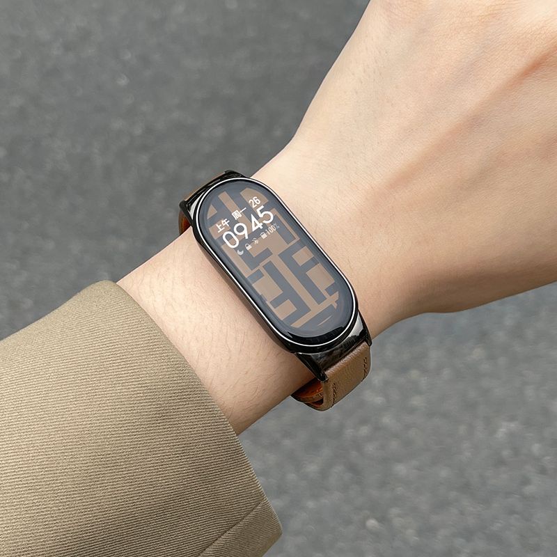 Dây Đeo Bằng Da Thật Có Nam Châm Tháo Gỡ Nhanh Phù Hợp Cho Xiaomi 8 / 7 / 8