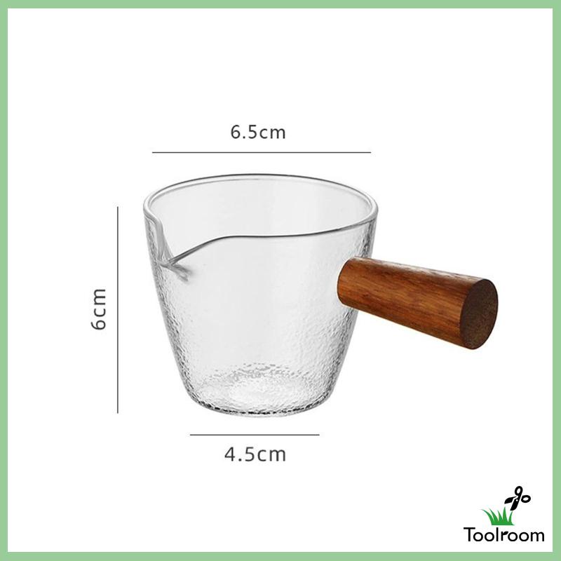 Dụng Cụ Pha Trà Mini Bằng Kính Cách Nhiệt Với Tay Cầm Bằng Gỗ Tiện Dụng