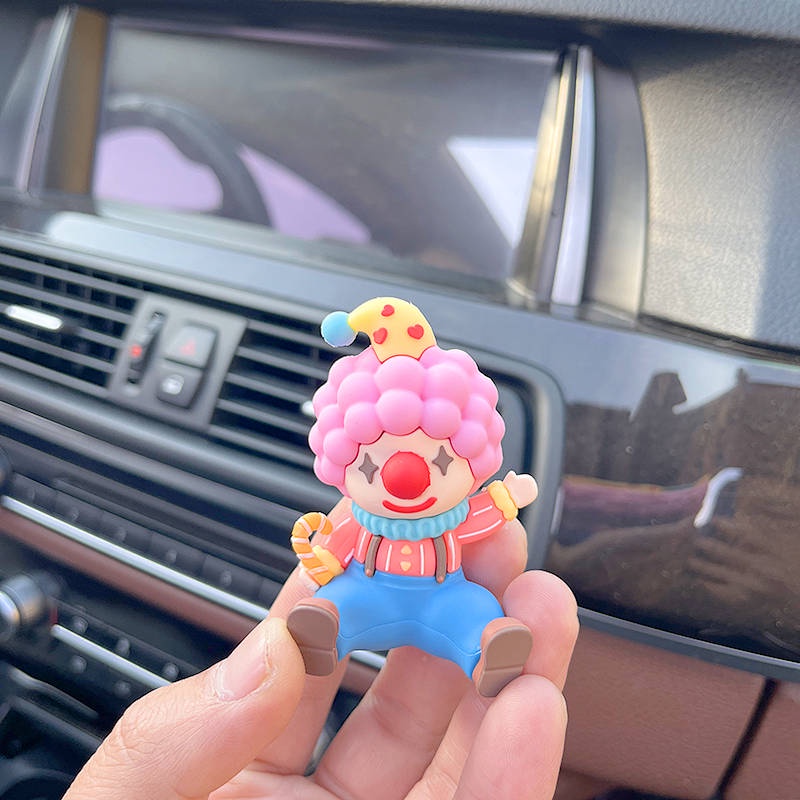 Cute Circus Clown Car Decoration Car Interior Accessories Car Center Console Decoration Supplies Collection High-End skQT
