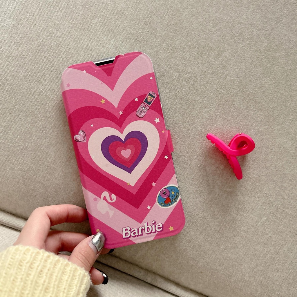 Ốp Điện Thoại tpu Mềm Chống Sốc Tráng Gương Họa Tiết Barbie Cho iPhone 14 13 12 11 PRO MAX