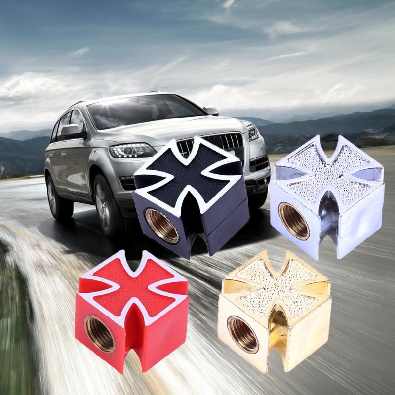 4 Nắp Van Xe Đạp Hình Chữ Thập Chống Bụi