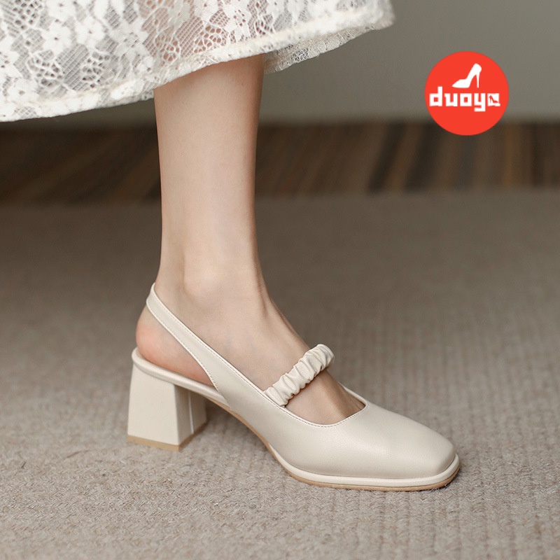 Giày Sandal Gót Vừa Dày Vừa Quai Ngang Đính Đá Lấp Lánh Màu Bạc Chống Trượt Thời Trang Mùa Hè 2022 Cho Nữ