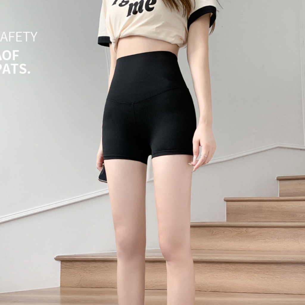 Quần legging đùi cạp cao nữ CHAT vải cotton loại 1 co giãn thoáng mát Q606