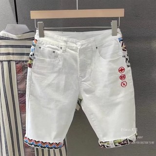 Quần Short Denim Thêu Họa Tiết Phong Cách Đường Phố Mới Mùa Hè Cho Nam