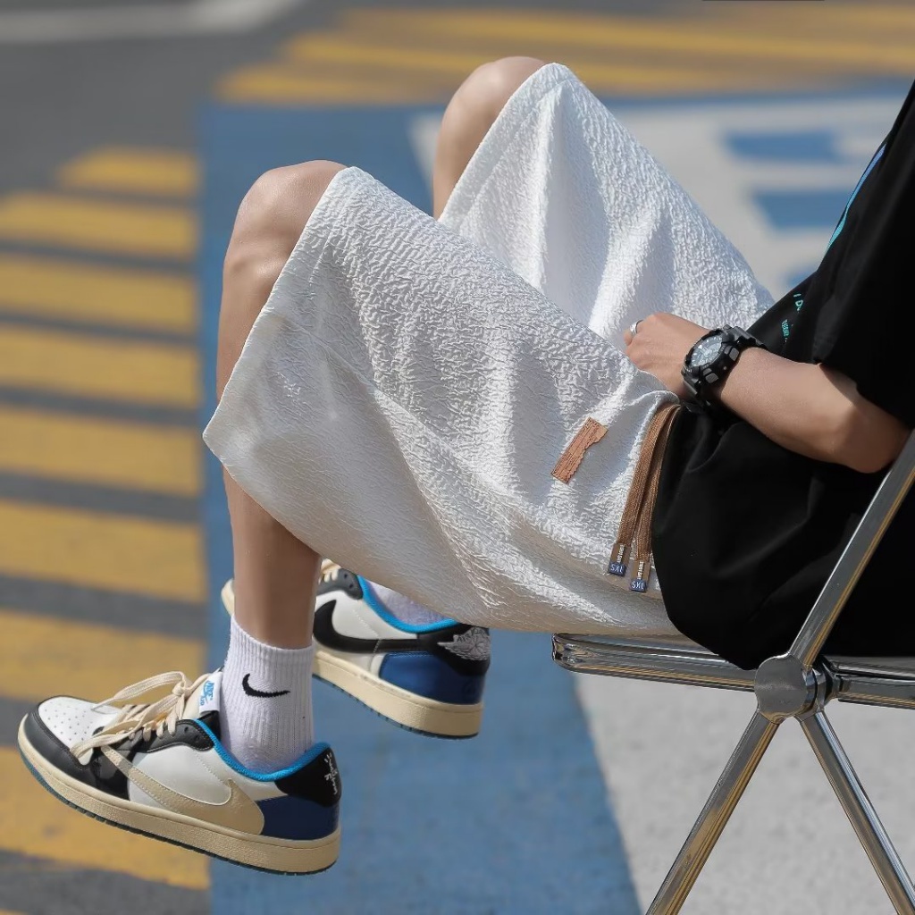 Quần Short Dây Rút Bằng Lụa Lạnh Dáng Rộng Thoải Mái Thời Trang Mùa Hè Cho Nam