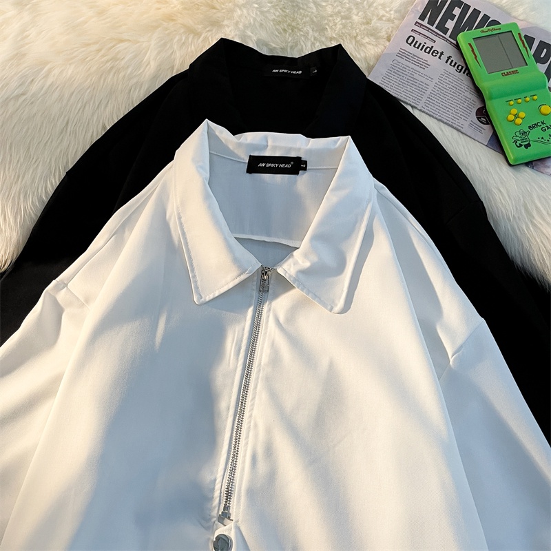 Áo Sơ Mi Tay Ngắn Dáng Rộng Phong Cách Đường Phố Thời Trang Mùa Hè Cho Nam