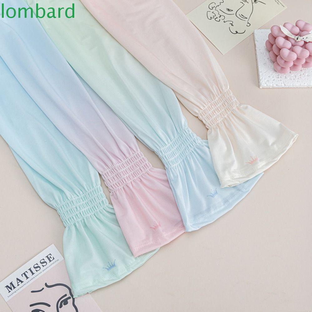 Găng Tay Chống Nắng Tia UV Bằng Lụa Lạnh Dáng Rộng Hình Vương Miện Dễ Thương Cho Nữ