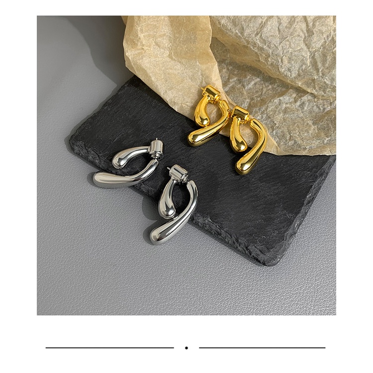 Khuyên Tai Dáng Dài Hai Lớp Mạ Vàng Phong Cách Pháp Thời Trang Cao Cấp Cho Nữ