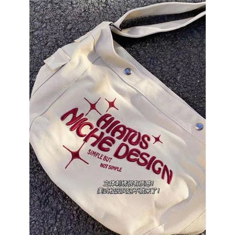 Túi Xách Canvas Cỡ Lớn 40X Thêu Họa Tiết Phong Cách Retro