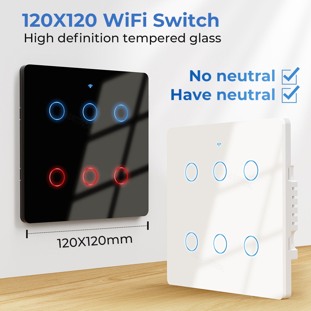 Aubess Aubess tuya wifi thông minh cảm ứng chuyển đổi Brazil 4 và 6 tường phổ điều khiển từ xa app điều khiển bằng giọng nói thời gian