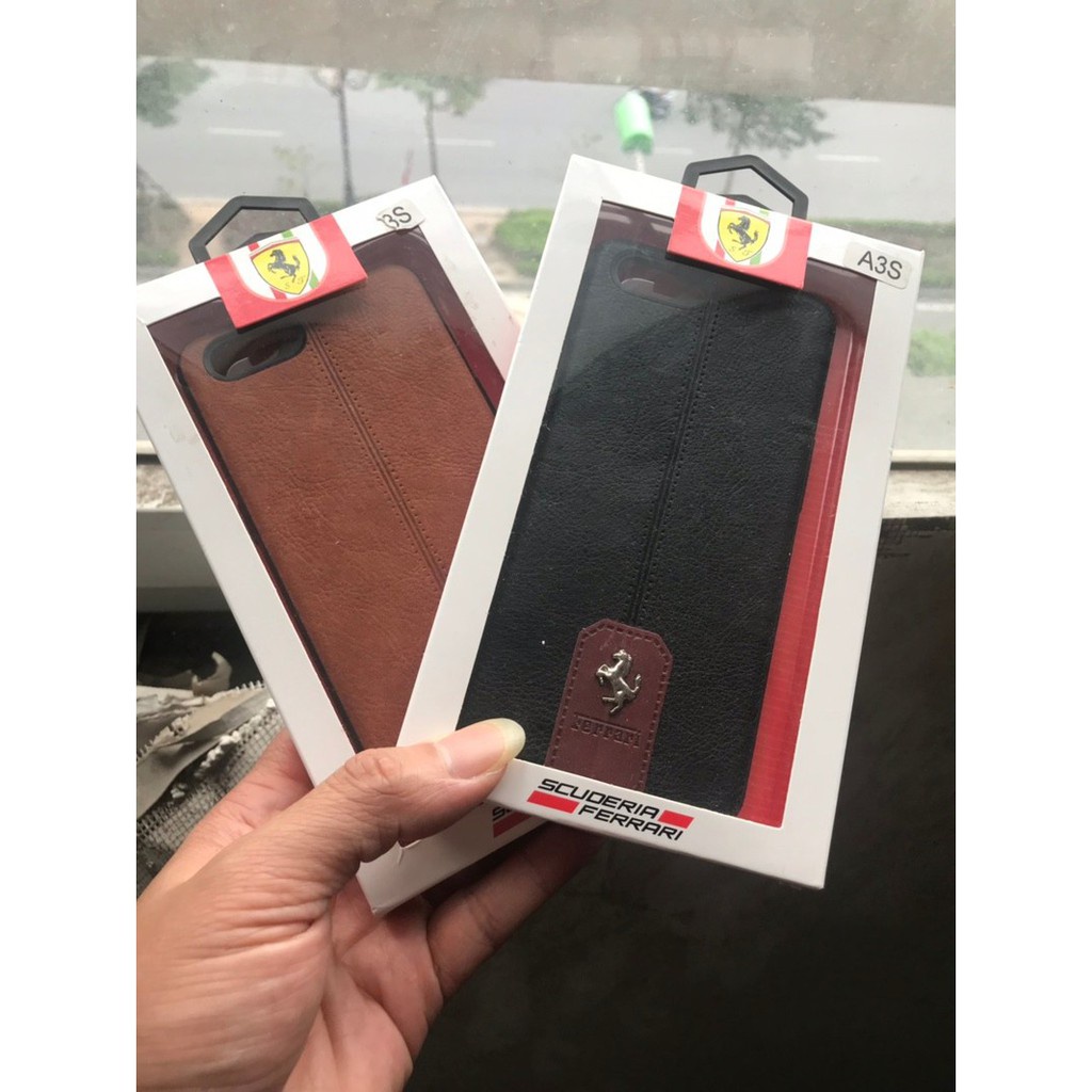 ỐP lưng silicon giả da Ferrari Cho Oppo A3s