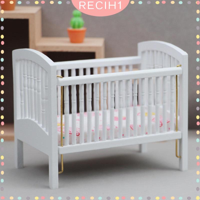 Mô Hình Nôi Em Bé Bằng Gỗ Tỉ Lệ 1: 12 Trang Trí Nhà Búp Bê