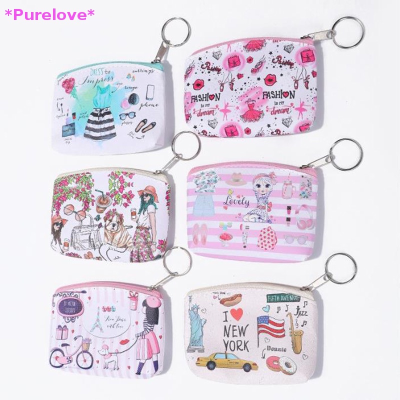 1 Ví Mini Đựng Tiền Xu Họa Tiết Hoạt Hình Dễ Thương Cho Nữ Mới