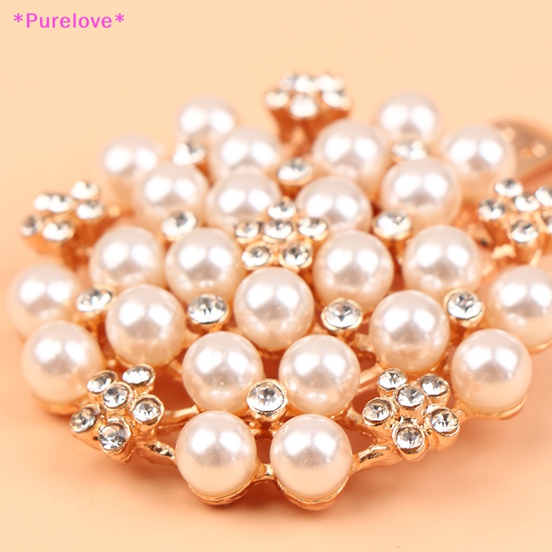 1 Cặp Phụ Kiện Ngọc Trai Đính Đá Trang Trí Giày DIY Mới