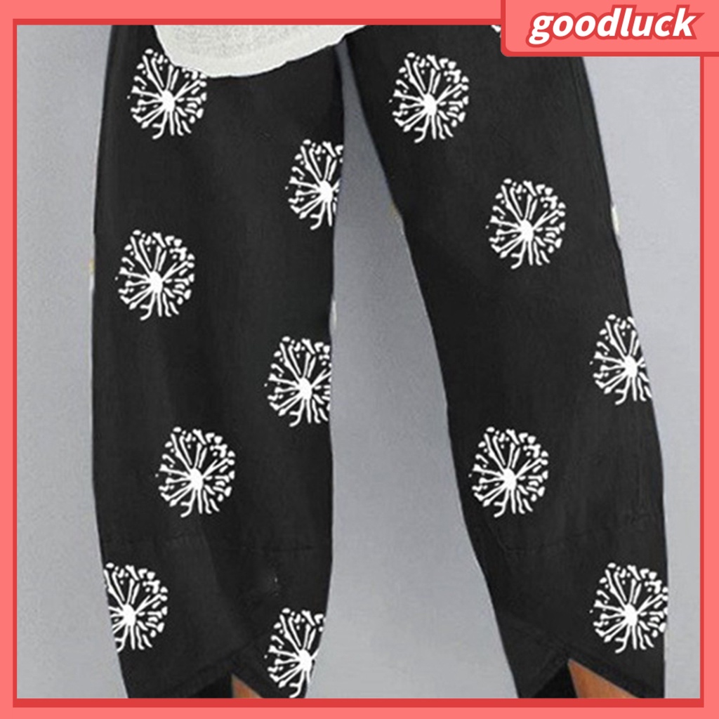 Quần Dài Dáng Rộng Bằng Polyester Co Giãn In Họa Tiết Độc Đáo Thời Trang Cho Nữ