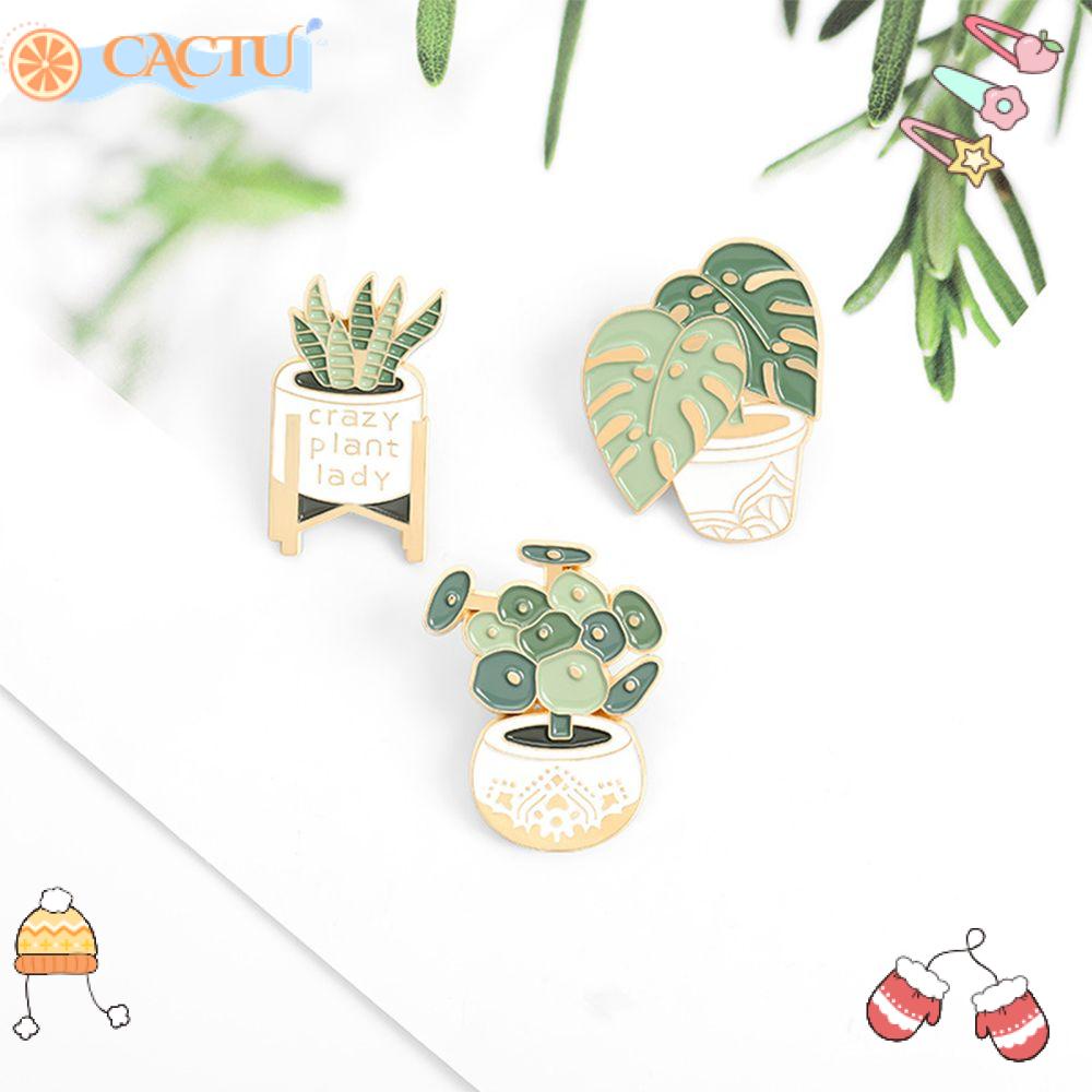 Ghim Cài Trang Trí Ba Lô / Túi Xách Tráng Men Họa Tiết Cây Cỏ