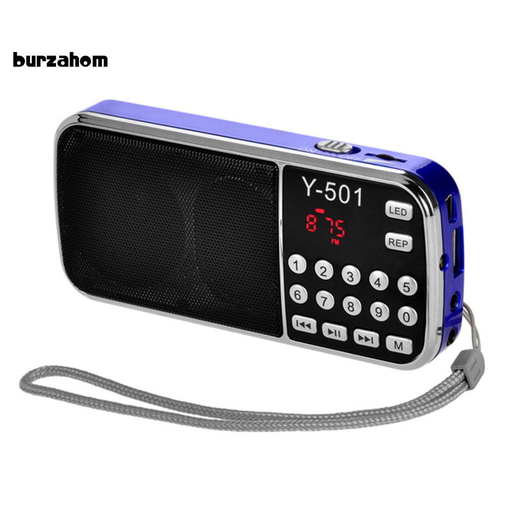 Loa Y-501 FM Radio Kỹ Thuật Số Hỗ Trợ Thẻ TF USB AUX Có Đèn Pin LED Cho Điện Thoại