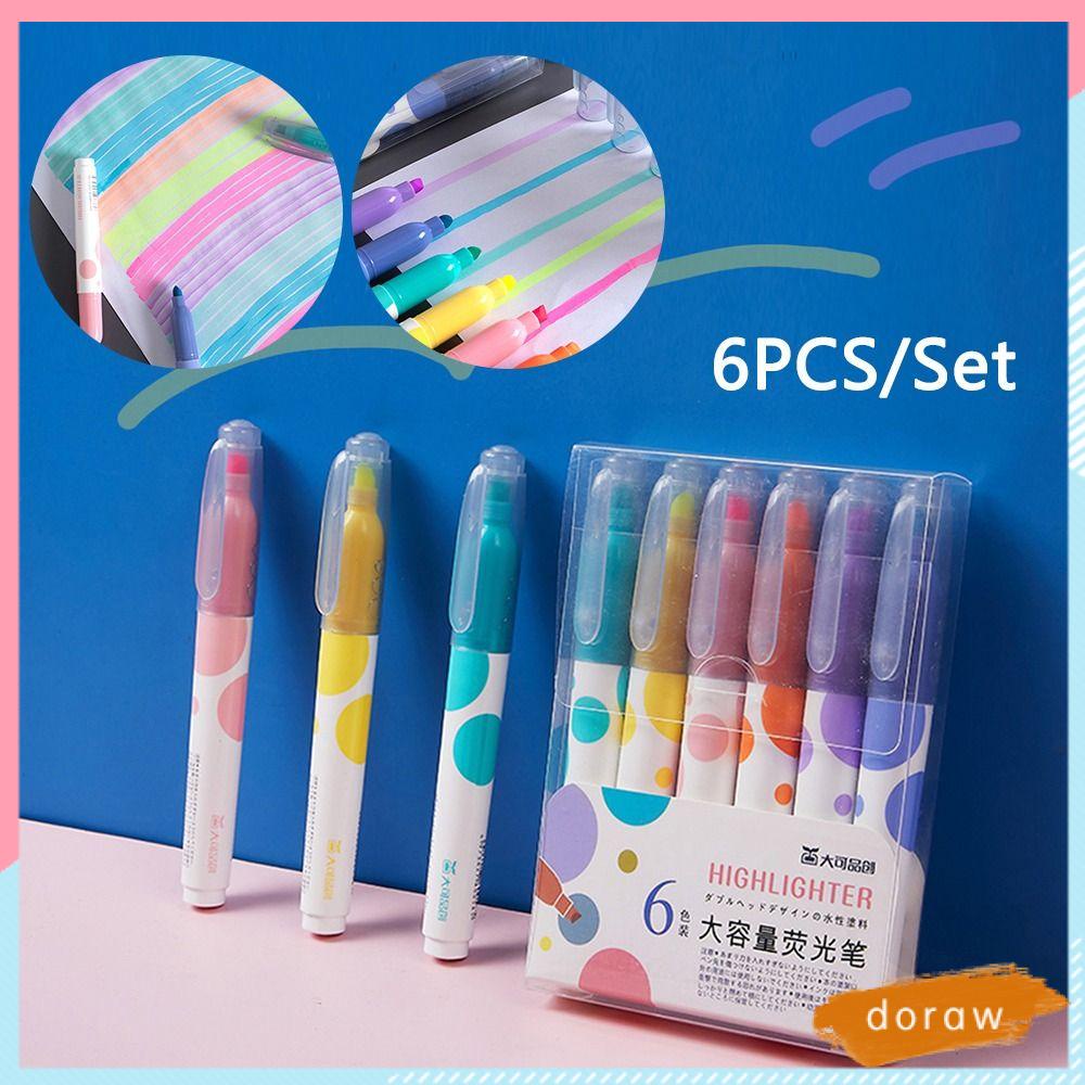 Set 6 Bút Dạ Quang Màu Sắc Ngọt Ngào Cho Học Sinh
