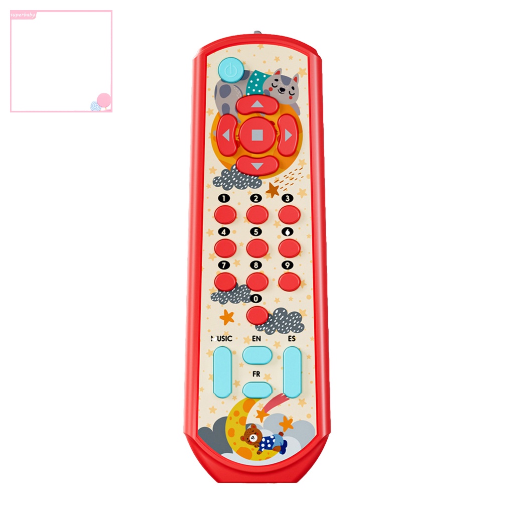 Đồ Chơi Mô Phỏng TV Điều Khiển Từ Xa 3 Ngôn Ngữ Có Đèn Và Âm Thanh Cho Bé