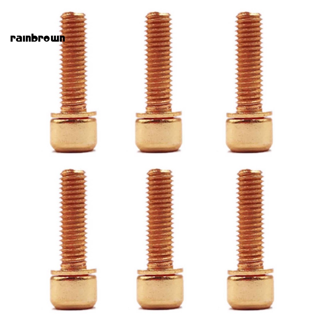 Bộ 6 Ốc Vít Bằng Thép Không Gỉ Gắn Tay Lái Xe Đạp Leo Núi Chống Mòn