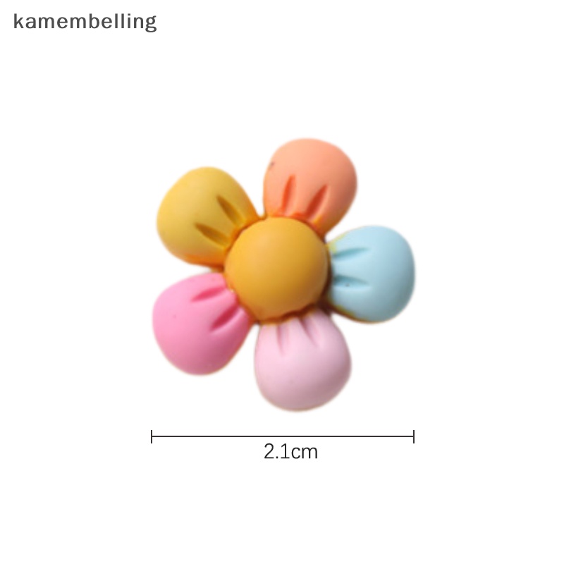 Set 10 Kẹp Tóc Hình Hoa Năm Cánh Nhiều Màu Sắc Bằng Nhựa Resin