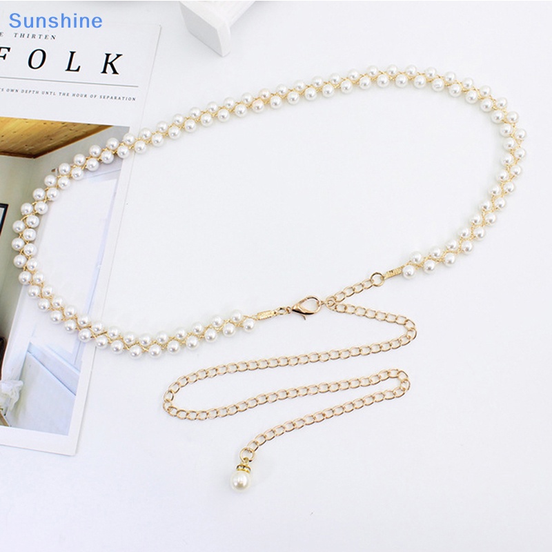 Thắt Lưng Chuỗi Hạt Ngọc Trai Mỏng Thời Trang Thanh Lịch Cho Nữ