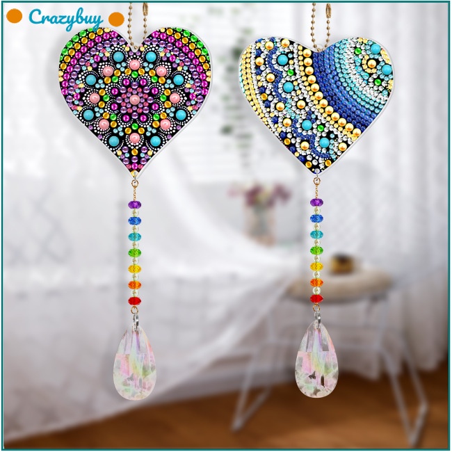 Cr Set 2 Mặt Dây Chuyền Hai Mặt Bằng Acrylic Đính Hạt Cườm Diy