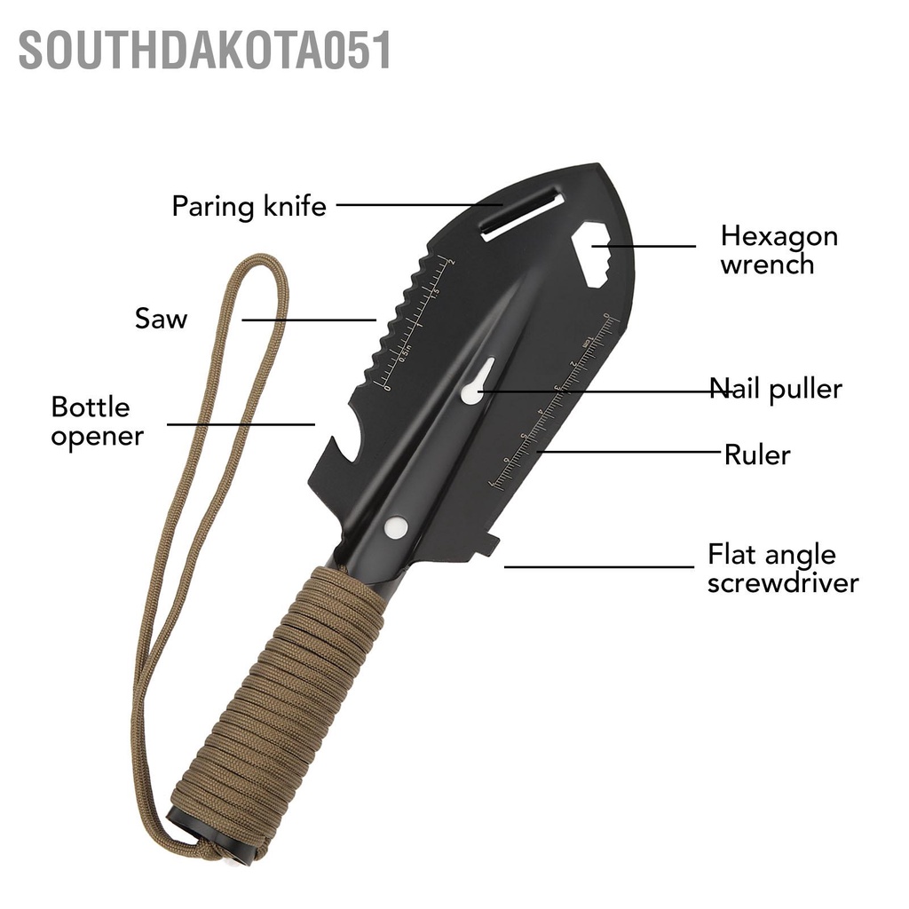 Southdakota051 Đa Năng Nhỏ Tay Xẻng Thép Không Gỉ Cắm Trại Ngoài Trời Sinh Tồn Thiết Bị Làm Vườn Dụng Cụ Kaki
