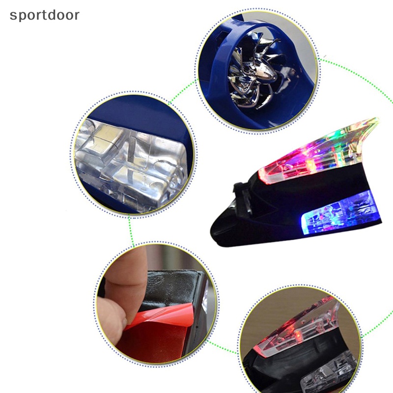 [sportoutdoor] Ăng Ten Cảnh Báo Hình Vây Cá Mập Có Đèn LED Nhấp Nháy Cho Xe Hơi [out]