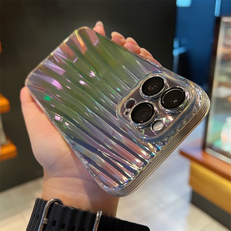 Sang Trọng Ốp Điện Thoại Mềm Chống Sốc Màu gradient Cho iPhone 11 12 13 14 Pro max plus