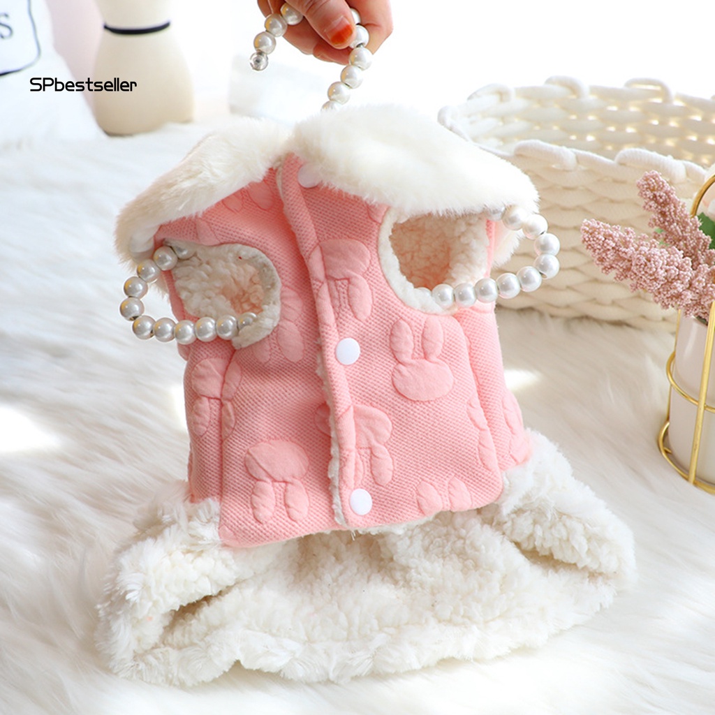 Đầm Công Chúa Cổ Bẻ Chất Liệu Mềm Mại Thời Trang Mùa Đông Xinh Xắn Cho Thú Cưng