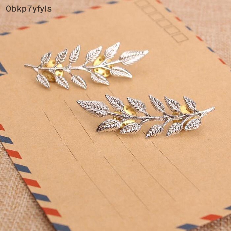 Ob 1 cặp Ghim Cài lá cây tinh tế Ghim Áo sơ mi jean phù hợp với ve áo ghim cổ điển broche LS