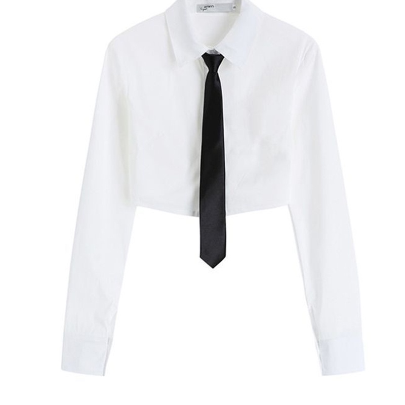 IELGY Áo Sơ Mi Lửng Tay Dài Dáng Ôm Thời Trang Dành Cho Nữ