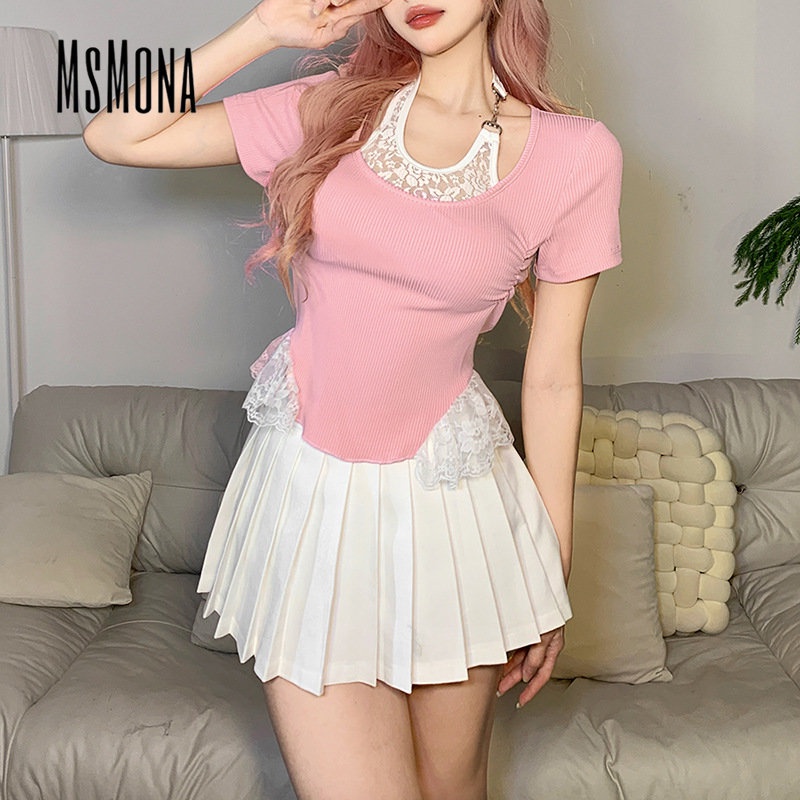 Áo Thun Tay Ngắn Cổ Tròn Màu Trơn Dáng Ôm Thời Trang 2023 Quyến Rũ Cho Nữ