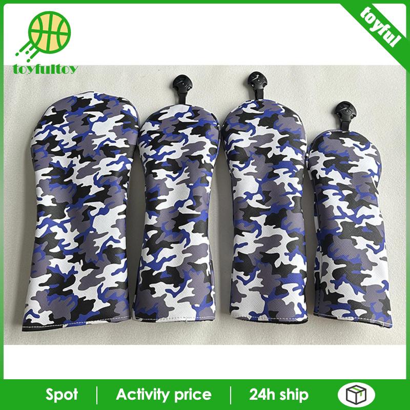 Set 4 Vỏ Bọc Bảo Vệ Đầu Gậy Đánh Golf Bằng Gỗ