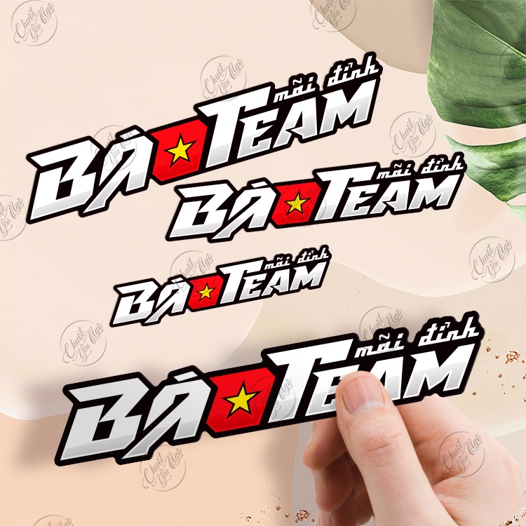 Combo 2 tem chế BÁO TEAM trang trí xe máy chất liệu chống thấm nước south vietnam scooter team svst
