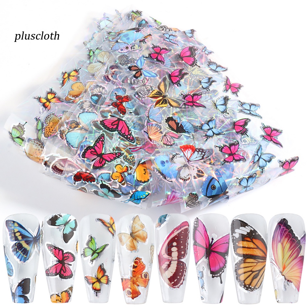 20 Miếng Dán Trang Trí Móng Tay Hình Bướm Xinh Xắn