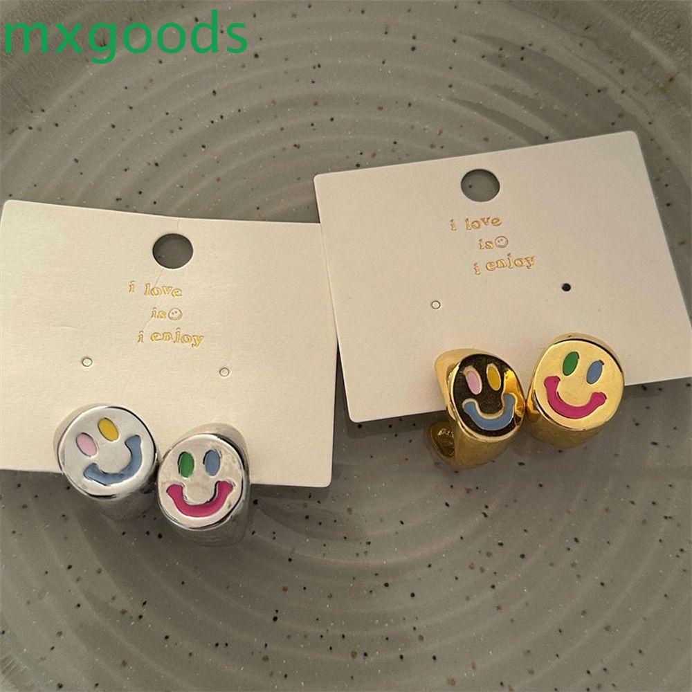 Khuyên Tai Mặt Cười Đơn Giản Thời Trang Cho Nữ|Bông Tai Mạ BạC Phong CáCh HàN QuốC