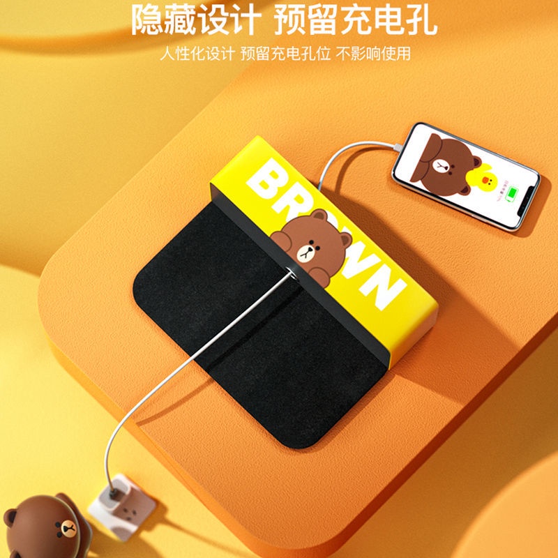 LINE FRIENDS Hộp Đựng Vật Dụng Đa Năng Hình Gấu Nâu Để Khe Hở Ghế Ngồi Xe Hơi