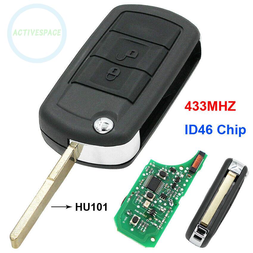 Key 3 Button Fob Rover Sport 433Mhz Flip For Land Rover Discovery Black【LAND ROVER】