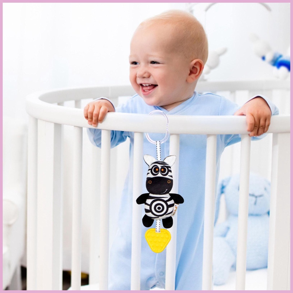 Đồ Chơi Lục Lạc Di Động Treo Nôi Em Bé Sơ Sinh Hình Động Vật Có Lục Lạc