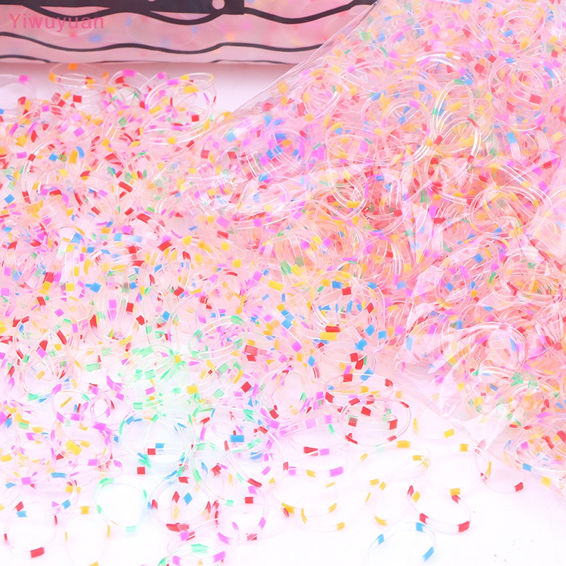 < Yiwuyuan > Set 1000 Dây Thun Buộc Tóc Dùng Một Lần Không Đau Dành Cho Bé Gái