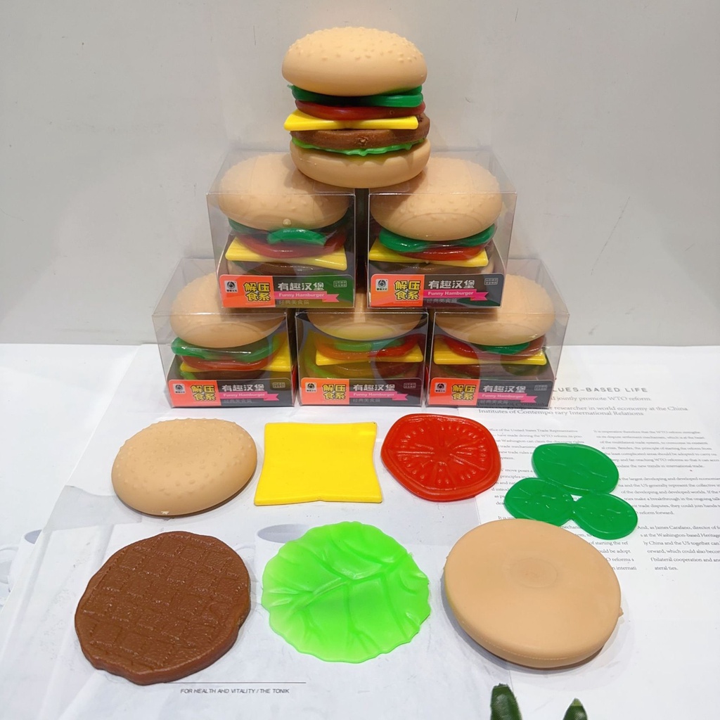 Mới Đồ Chơi Xốp Squishy Giảm Stress Hình Hamburger Dễ Thương Cho Bé