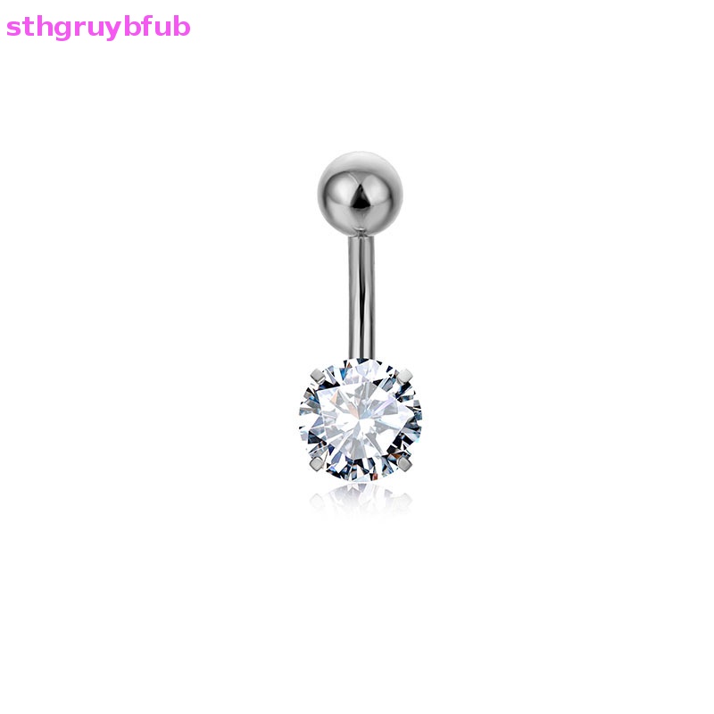 Khuyên Rốn Đính Đá Zircon Bằng Thép Không Gỉ Thời Trang Cho Nữ