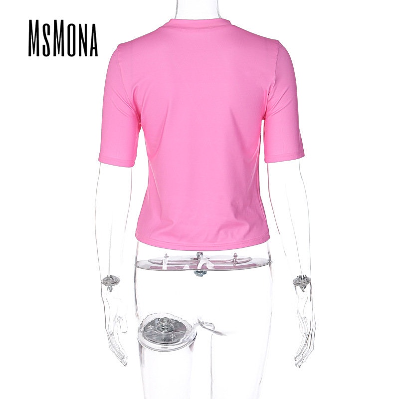 Áo Thun Ngắn Tay Cổ Tròn Màu Trơn Họa Tiết Hoa Thời Trang 2023 Cho Nữ