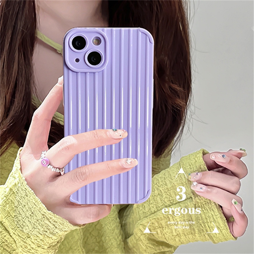 Ốp Điện Thoại Mềm Vân Vali Màu Kẹo Dễ Thương Cho iPhone 14 13 12 11 Pro Max SE2020 X XR Xs Max 7 8 Plus