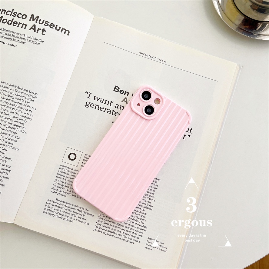 Ốp Điện Thoại Mềm Vân Vali Màu Kẹo Dễ Thương Cho iPhone 14 13 12 11 Pro Max SE2020 X XR Xs Max 7 8 Plus